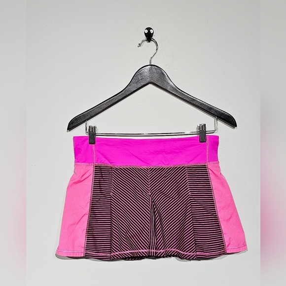 Lululemon Tennis Skirt Skort - Running Stripes Pink Raspberry Size 6 - Picture 2 of 4